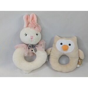 Rabbit Owl Plush Grabber Ring Stephen Joseph Limited Edition Stuffed Animal Toy